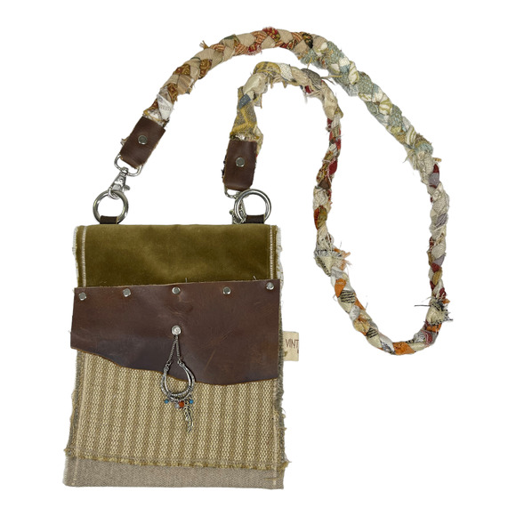 Vintage by Tosi Handbags - Vintage by Tosi Handmade Small Crossbody Bag Leather Velvet Boho Art Fairy